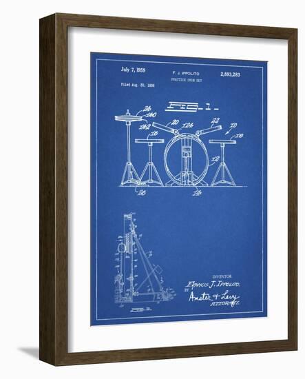 PP852-Blueprint Frank Ippolito Practice Drum Set Patent Poster-Cole Borders-Framed Giclee Print