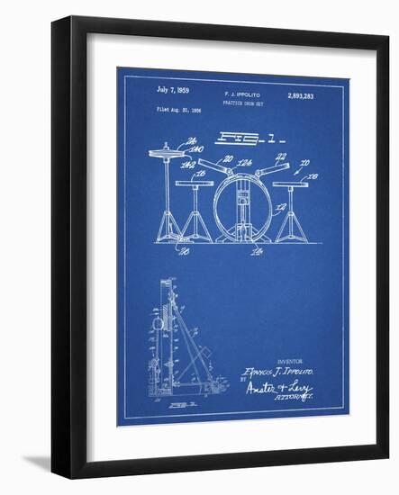 PP852-Blueprint Frank Ippolito Practice Drum Set Patent Poster-Cole Borders-Framed Giclee Print