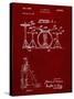 PP852-Burgundy Frank Ippolito Practice Drum Set Patent Poster-Cole Borders-Stretched Canvas