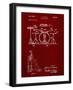 PP852-Burgundy Frank Ippolito Practice Drum Set Patent Poster-Cole Borders-Framed Giclee Print