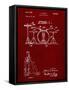 PP852-Burgundy Frank Ippolito Practice Drum Set Patent Poster-Cole Borders-Framed Stretched Canvas