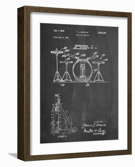 PP852-Chalkboard Frank Ippolito Practice Drum Set Patent Poster-Cole Borders-Framed Giclee Print