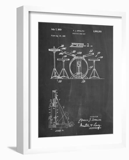 PP852-Chalkboard Frank Ippolito Practice Drum Set Patent Poster-Cole Borders-Framed Giclee Print