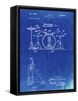 PP852-Faded Blueprint Frank Ippolito Practice Drum Set Patent Poster-Cole Borders-Framed Stretched Canvas