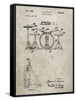 PP852-Sandstone Frank Ippolito Practice Drum Set Patent Poster-Cole Borders-Framed Stretched Canvas