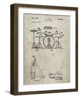 PP852-Sandstone Frank Ippolito Practice Drum Set Patent Poster-Cole Borders-Framed Giclee Print