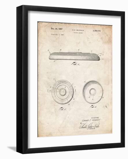 PP854-Vintage Parchment Frisbee Patent Poster-Cole Borders-Framed Giclee Print