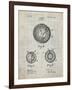 PP856-Antique Grid Parchment Golf Ball 1902 Patent Poster-Cole Borders-Framed Giclee Print