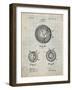 PP856-Antique Grid Parchment Golf Ball 1902 Patent Poster-Cole Borders-Framed Giclee Print