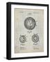 PP856-Antique Grid Parchment Golf Ball 1902 Patent Poster-Cole Borders-Framed Giclee Print