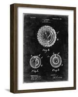 PP856-Black Grunge Golf Ball 1902 Patent Poster-Cole Borders-Framed Giclee Print