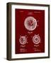 PP856-Burgundy Golf Ball 1902 Patent Poster-Cole Borders-Framed Giclee Print