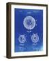 PP856-Faded Blueprint Golf Ball 1902 Patent Poster-Cole Borders-Framed Giclee Print