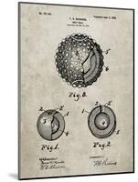 PP856-Sandstone Golf Ball 1902 Patent Poster-Cole Borders-Mounted Giclee Print