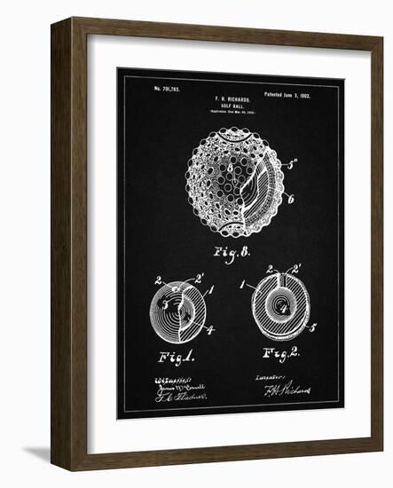 PP856-Vintage Black Golf Ball 1902 Patent Poster-Cole Borders-Framed Giclee Print