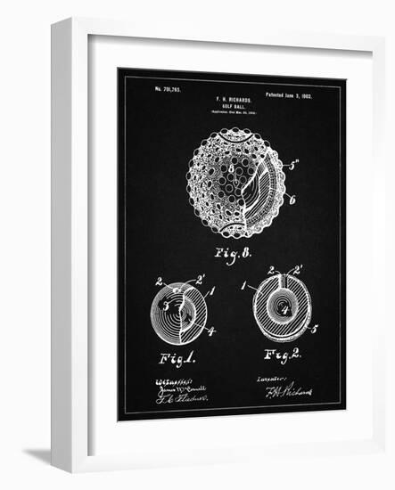 PP856-Vintage Black Golf Ball 1902 Patent Poster-Cole Borders-Framed Giclee Print