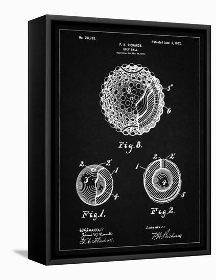 PP856-Vintage Black Golf Ball 1902 Patent Poster-Cole Borders-Framed Stretched Canvas