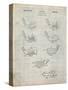 PP857-Antique Grid Parchment Golf Club Head Patent Poster-Cole Borders-Stretched Canvas