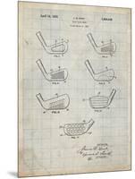 PP857-Antique Grid Parchment Golf Club Head Patent Poster-Cole Borders-Mounted Giclee Print