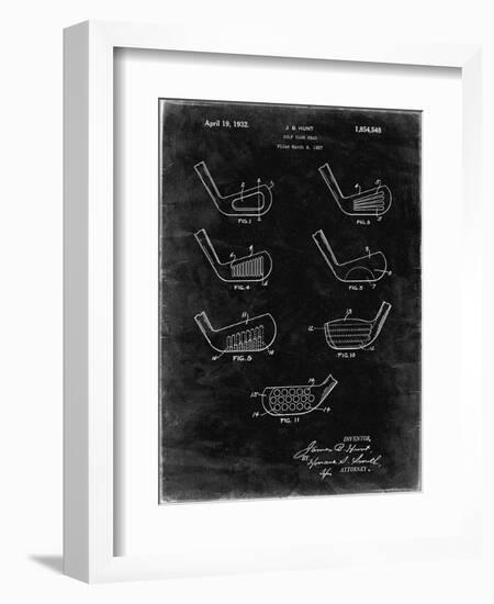 PP857-Black Grunge Golf Club Head Patent Poster-Cole Borders-Framed Giclee Print