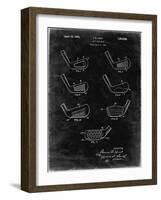 PP857-Black Grunge Golf Club Head Patent Poster-Cole Borders-Framed Giclee Print