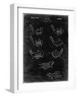 PP857-Black Grunge Golf Club Head Patent Poster-Cole Borders-Framed Giclee Print