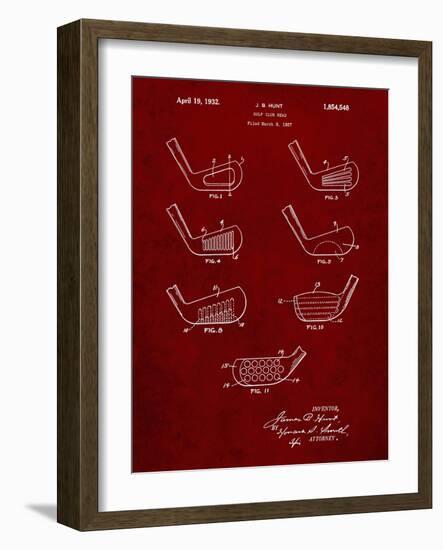 PP857-Burgundy Golf Club Head Patent Poster-Cole Borders-Framed Giclee Print