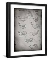 PP857-Faded Grey Golf Club Head Patent Poster-Cole Borders-Framed Giclee Print