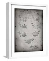 PP857-Faded Grey Golf Club Head Patent Poster-Cole Borders-Framed Giclee Print