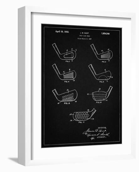 PP857-Vintage Black Golf Club Head Patent Poster-Cole Borders-Framed Premium Giclee Print