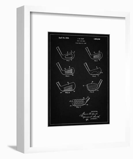 PP857-Vintage Black Golf Club Head Patent Poster-Cole Borders-Framed Giclee Print