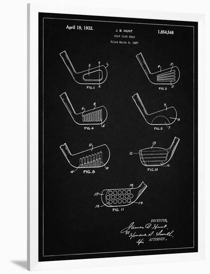 PP857-Vintage Black Golf Club Head Patent Poster-Cole Borders-Framed Giclee Print