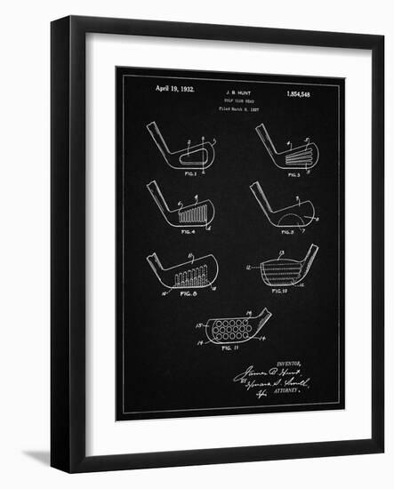 PP857-Vintage Black Golf Club Head Patent Poster-Cole Borders-Framed Giclee Print