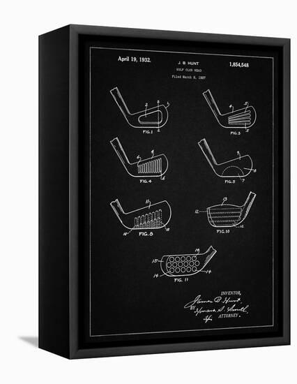 PP857-Vintage Black Golf Club Head Patent Poster-Cole Borders-Framed Stretched Canvas