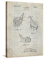 PP858-Antique Grid Parchment Golf Fairway Club Head Patent Poster-Cole Borders-Stretched Canvas