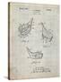 PP858-Antique Grid Parchment Golf Fairway Club Head Patent Poster-Cole Borders-Stretched Canvas