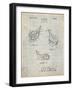 PP858-Antique Grid Parchment Golf Fairway Club Head Patent Poster-Cole Borders-Framed Giclee Print