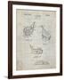 PP858-Antique Grid Parchment Golf Fairway Club Head Patent Poster-Cole Borders-Framed Giclee Print