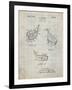 PP858-Antique Grid Parchment Golf Fairway Club Head Patent Poster-Cole Borders-Framed Giclee Print