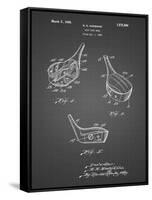 PP858-Black Grid Golf Fairway Club Head Patent Poster-Cole Borders-Framed Stretched Canvas