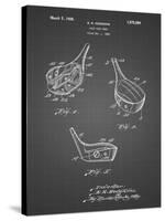 PP858-Black Grid Golf Fairway Club Head Patent Poster-Cole Borders-Stretched Canvas