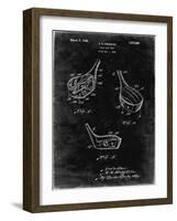 PP858-Black Grunge Golf Fairway Club Head Patent Poster-Cole Borders-Framed Giclee Print