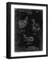 PP858-Black Grunge Golf Fairway Club Head Patent Poster-Cole Borders-Framed Giclee Print