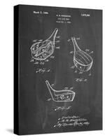 PP858-Chalkboard Golf Fairway Club Head Patent Poster-Cole Borders-Stretched Canvas