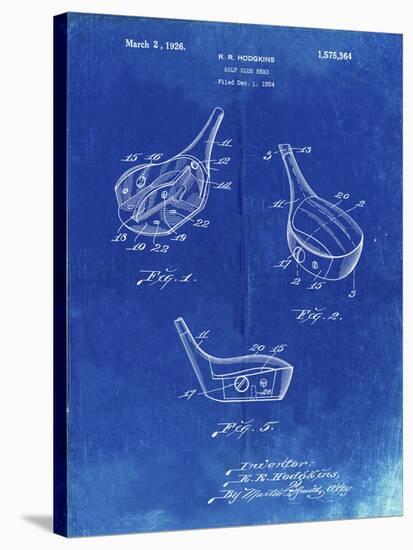 PP858-Faded Blueprint Golf Fairway Club Head Patent Poster-Cole Borders-Stretched Canvas