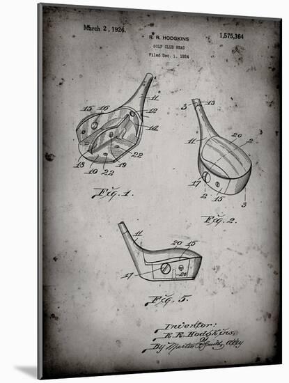 PP858-Faded Grey Golf Fairway Club Head Patent Poster-Cole Borders-Mounted Giclee Print