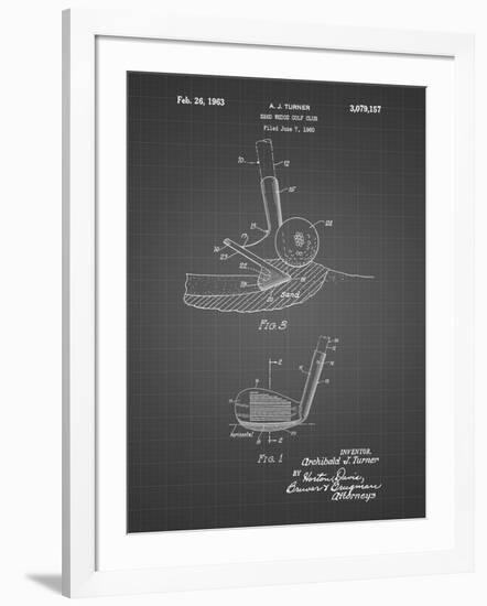 PP859-Black Grid Golf Sand Wedge Patent Poster-Cole Borders-Framed Giclee Print