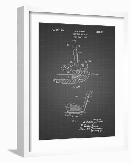 PP859-Black Grid Golf Sand Wedge Patent Poster-Cole Borders-Framed Giclee Print