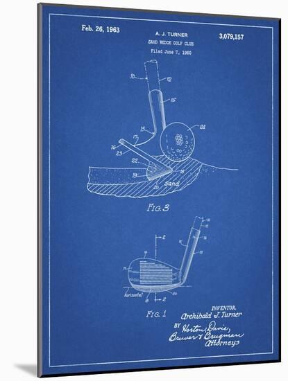PP859-Blueprint Golf Sand Wedge Patent Poster-Cole Borders-Mounted Giclee Print