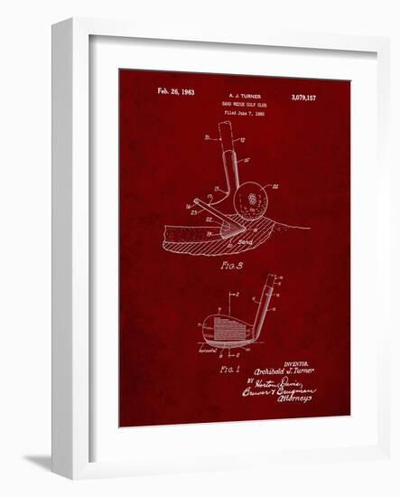 PP859-Burgundy Golf Sand Wedge Patent Poster-Cole Borders-Framed Giclee Print